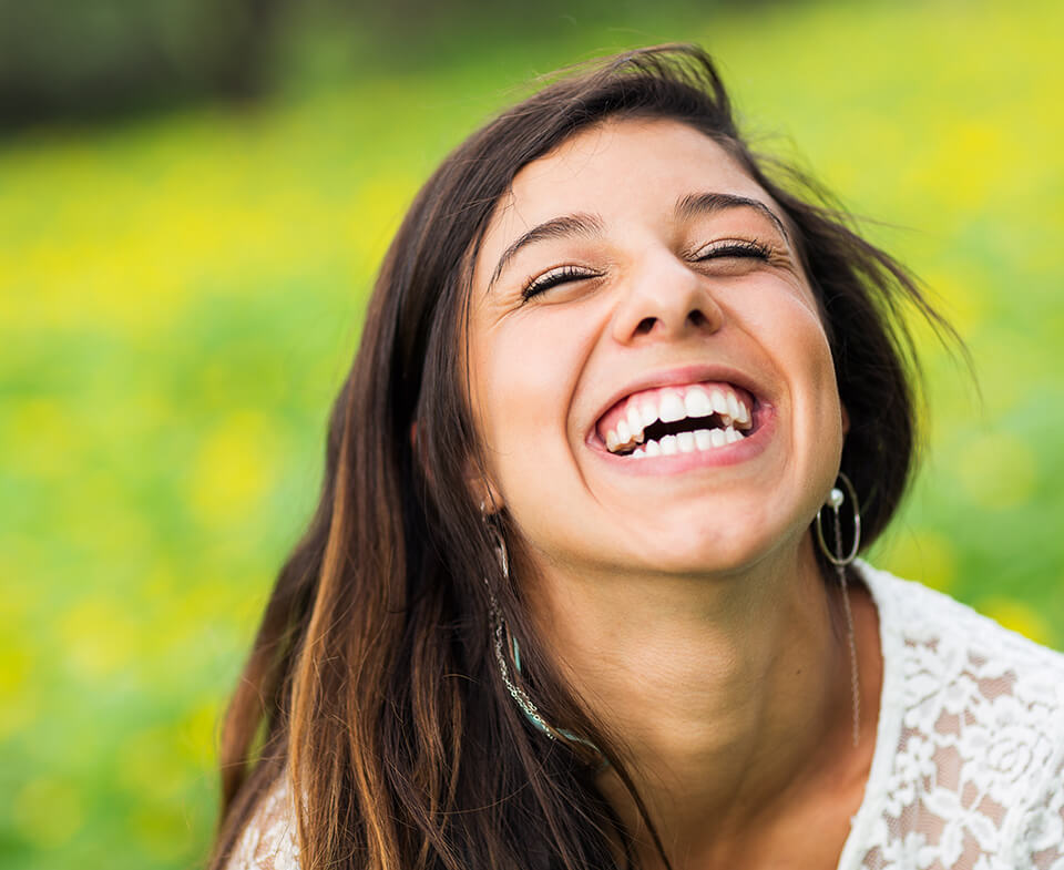 woman laughing