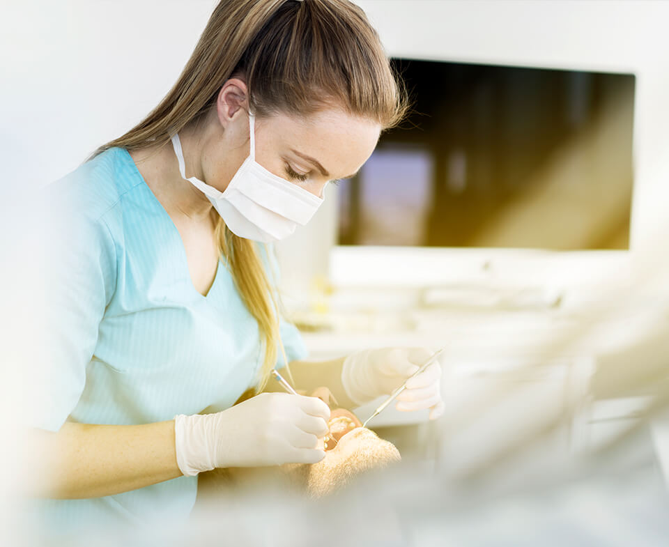 man receiving dental care