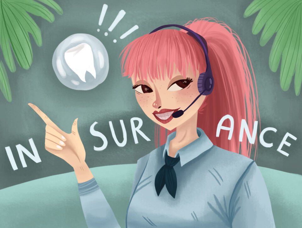 digital illustration of a dental staff member