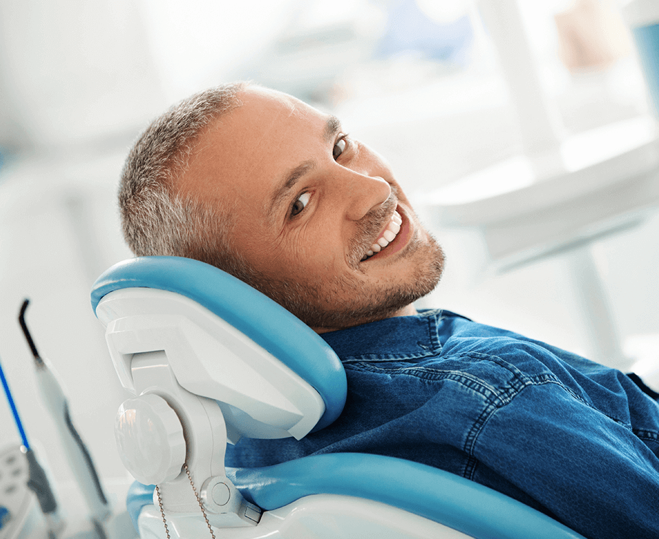 man in dental chair