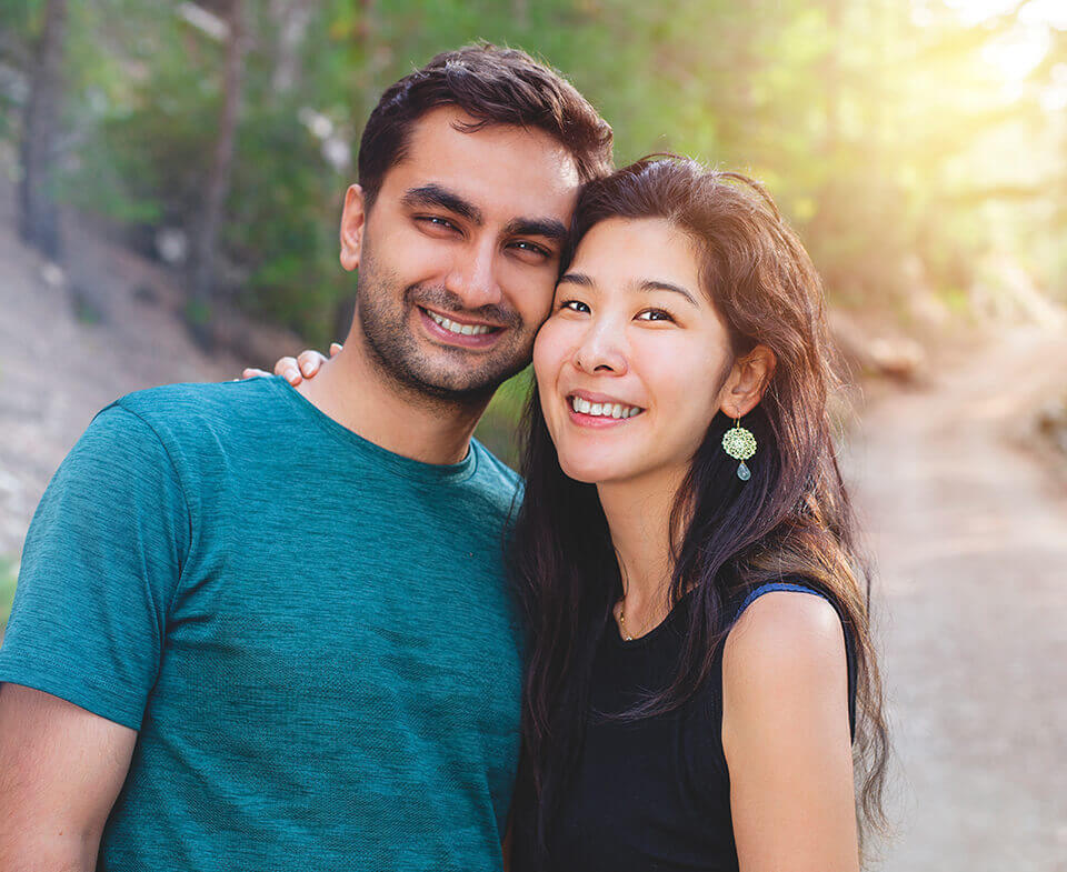 happy, smiling couple