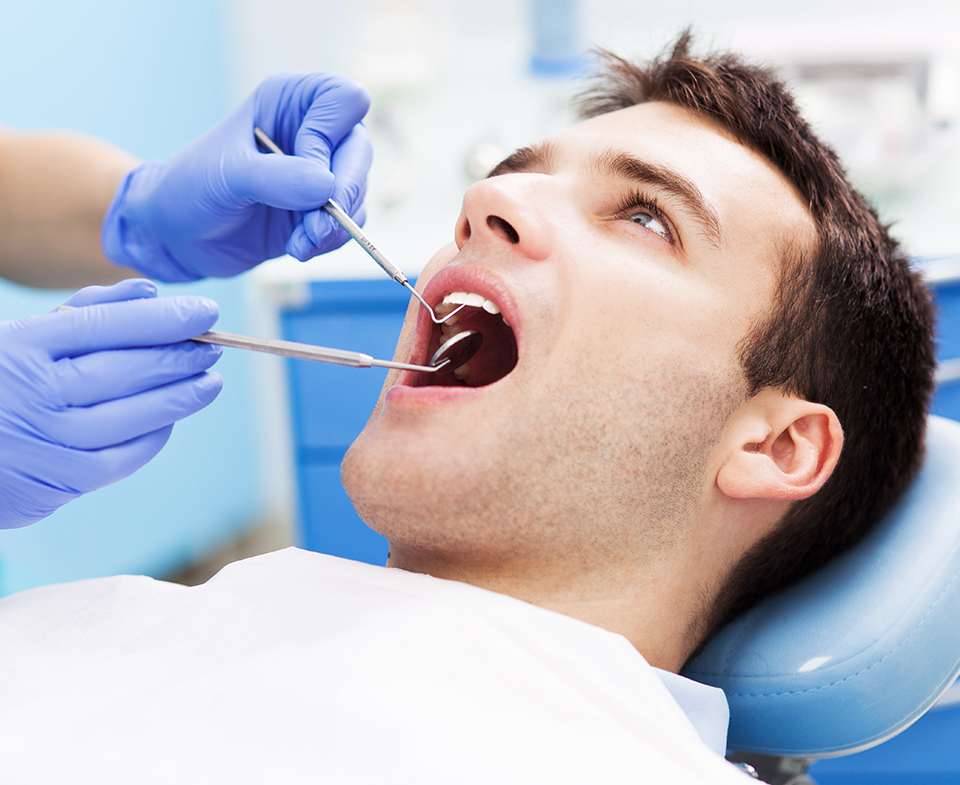 man at the dentist